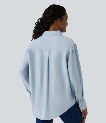Long Sleeve Denim Casual Shirt with Pockets