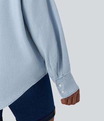 Long Sleeve Denim Casual Shirt with Pockets