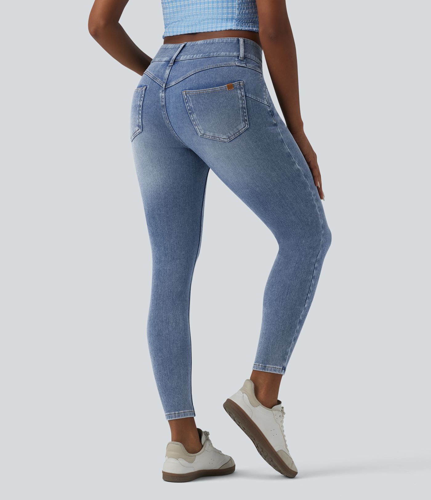 Jean skinny casual délavé taille mi-haute Halara Flex™ avec poches