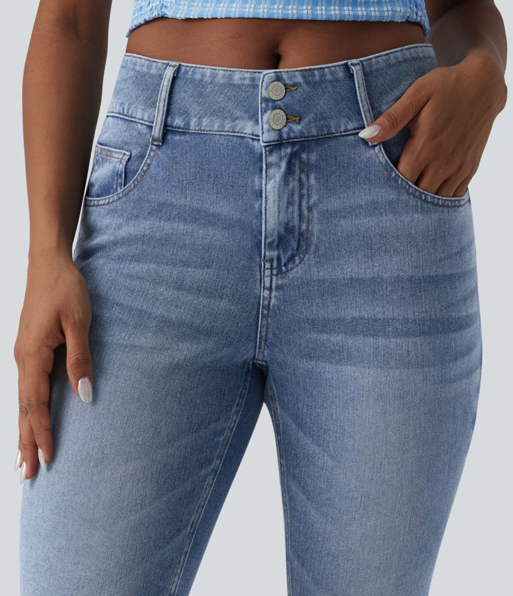 Jean skinny casual délavé taille mi-haute Halara Flex™ avec poches