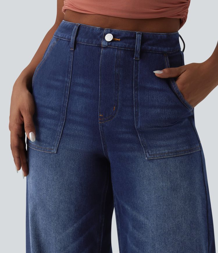 Halara Flex™ High Waisted Tummy Control Casual Baggy Jeans with Pockets