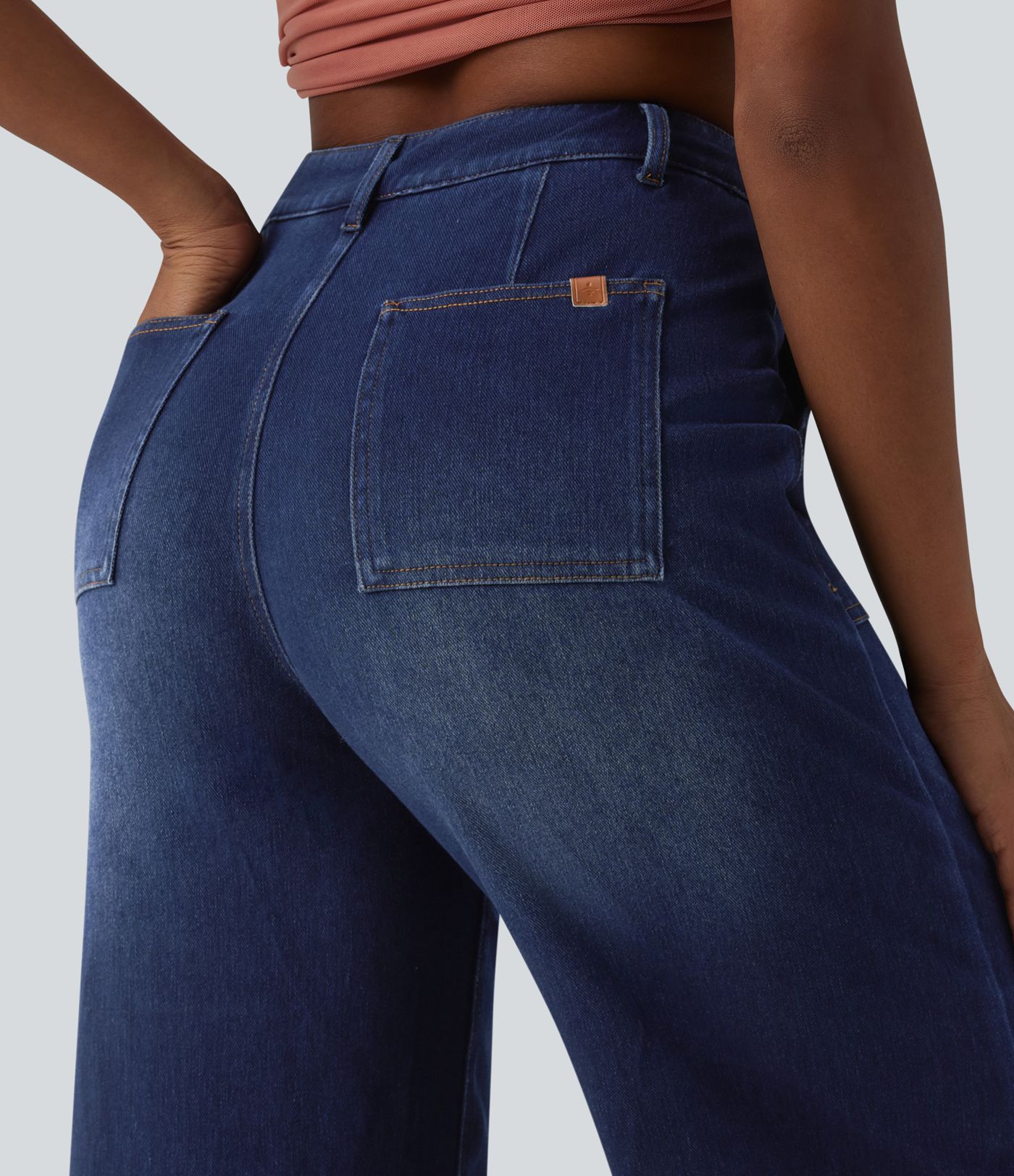 Halara Flex™ High Waisted Tummy Control Casual Baggy Jeans with Pockets