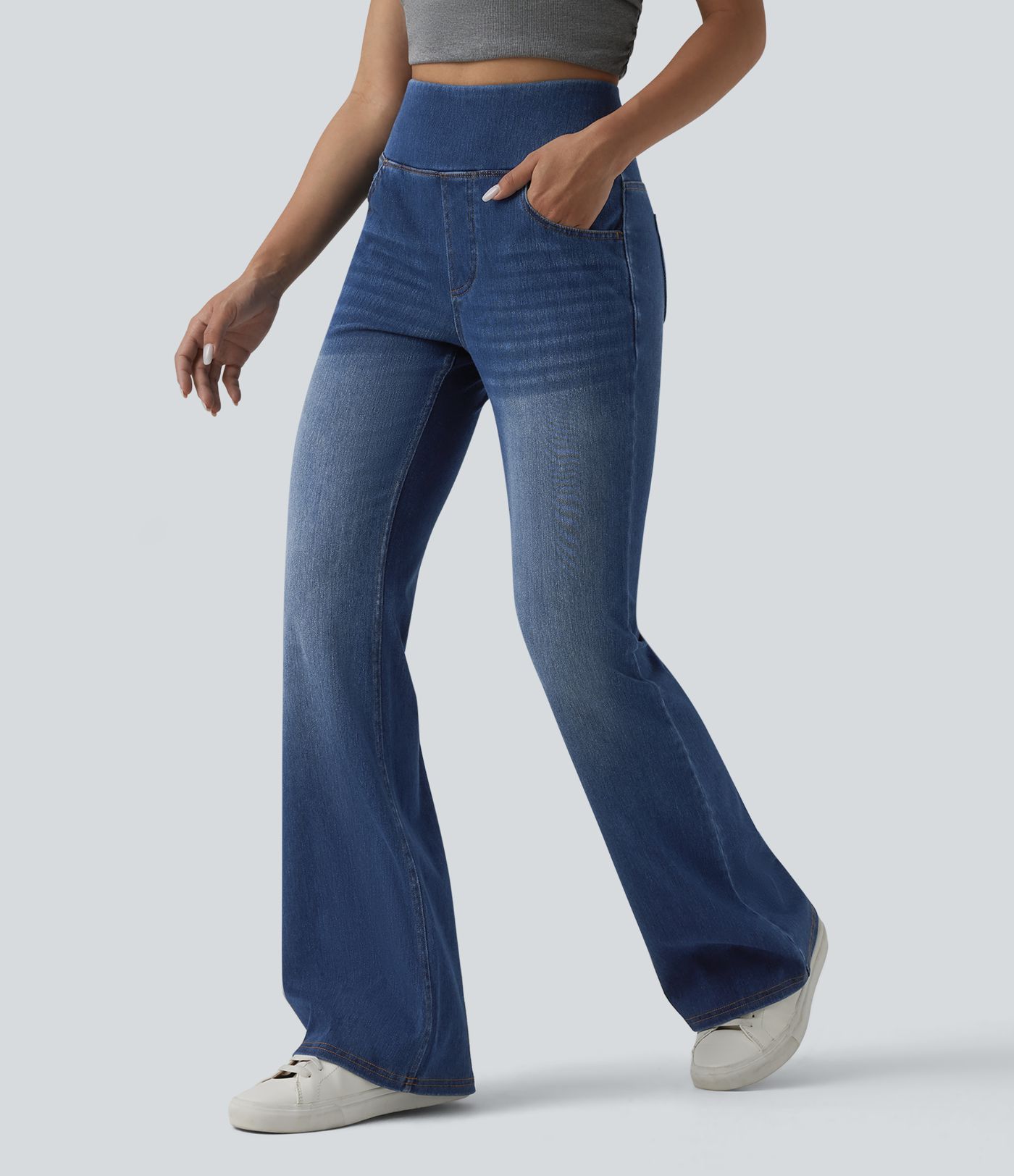 Halara Flex™ High Waisted Tummy Control Casual Flare Jeans with Pockets