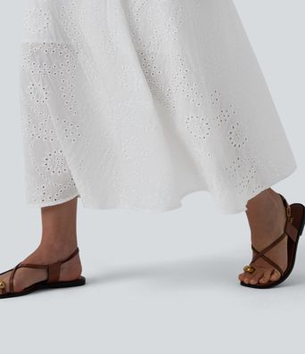 V Neck Sleeveless Tie Back Flowy Midi Dress