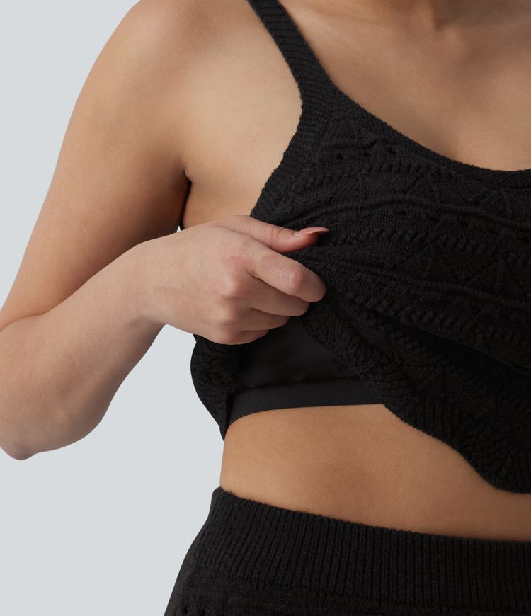 Round Neck Cropped Sweater Vest