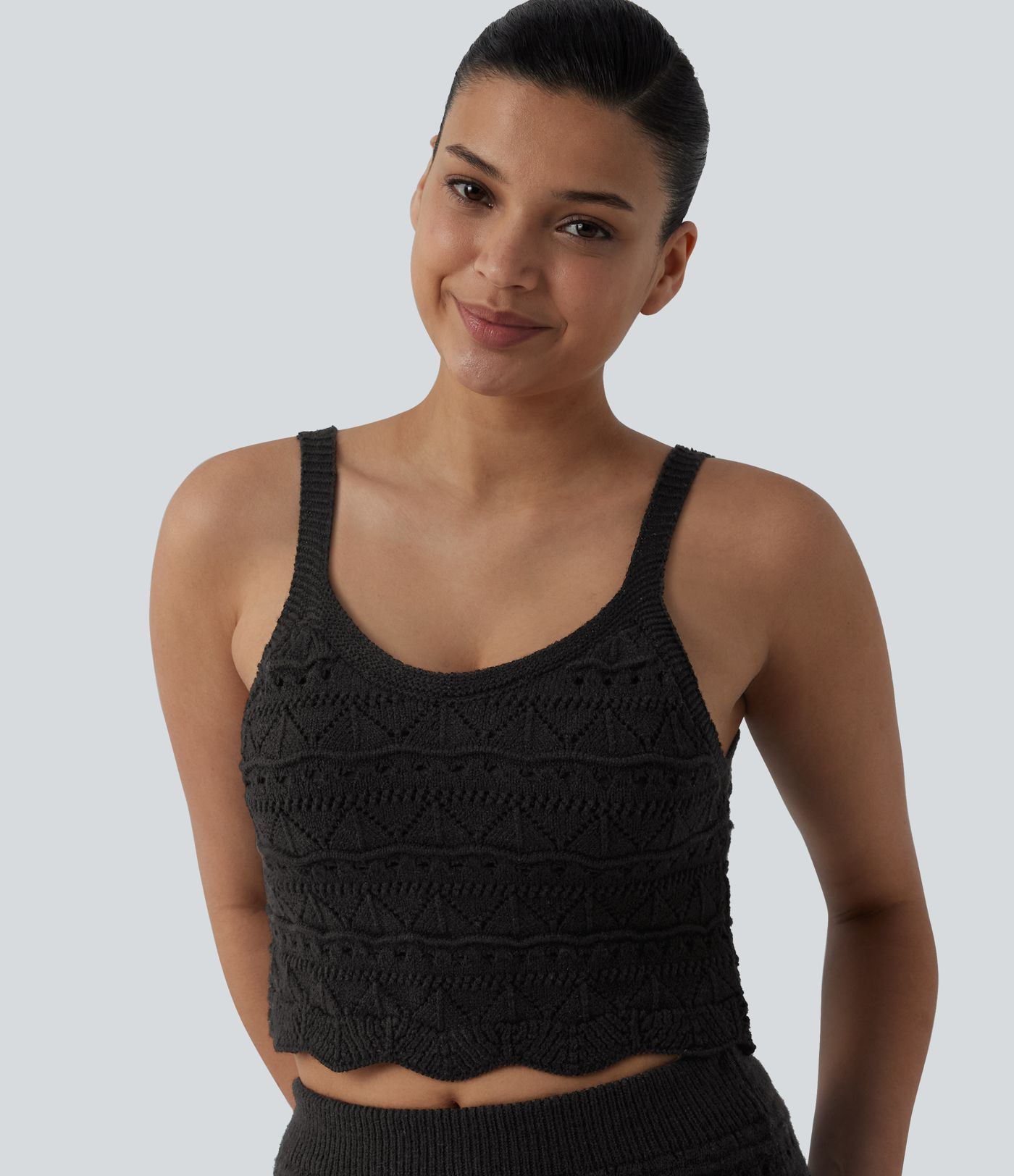 Round Neck Cropped Sweater Vest