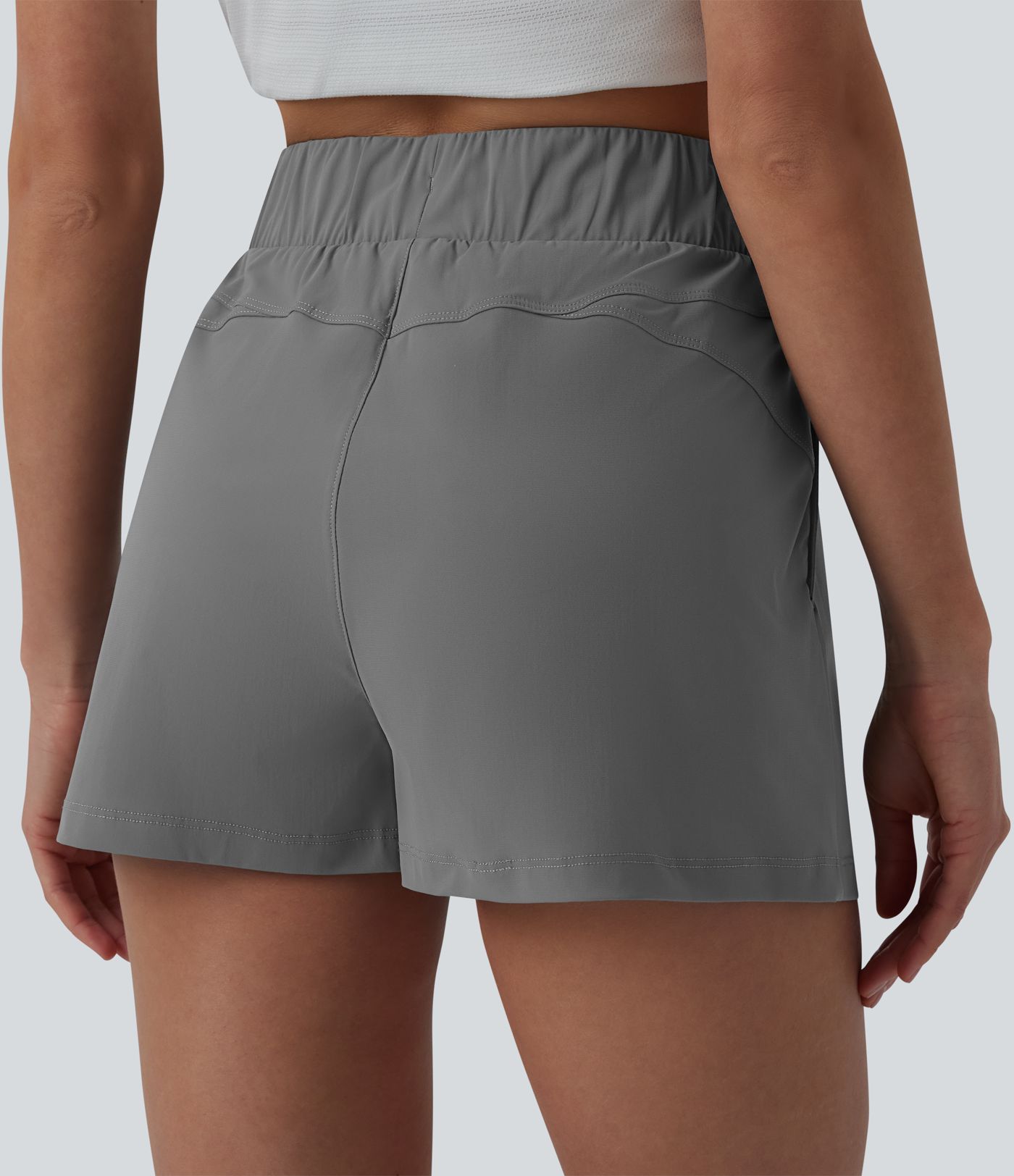 High Waisted Drawstring Quick Dry Cool Touch Running Shorts 2.5'' with Pockets-UPF40+
