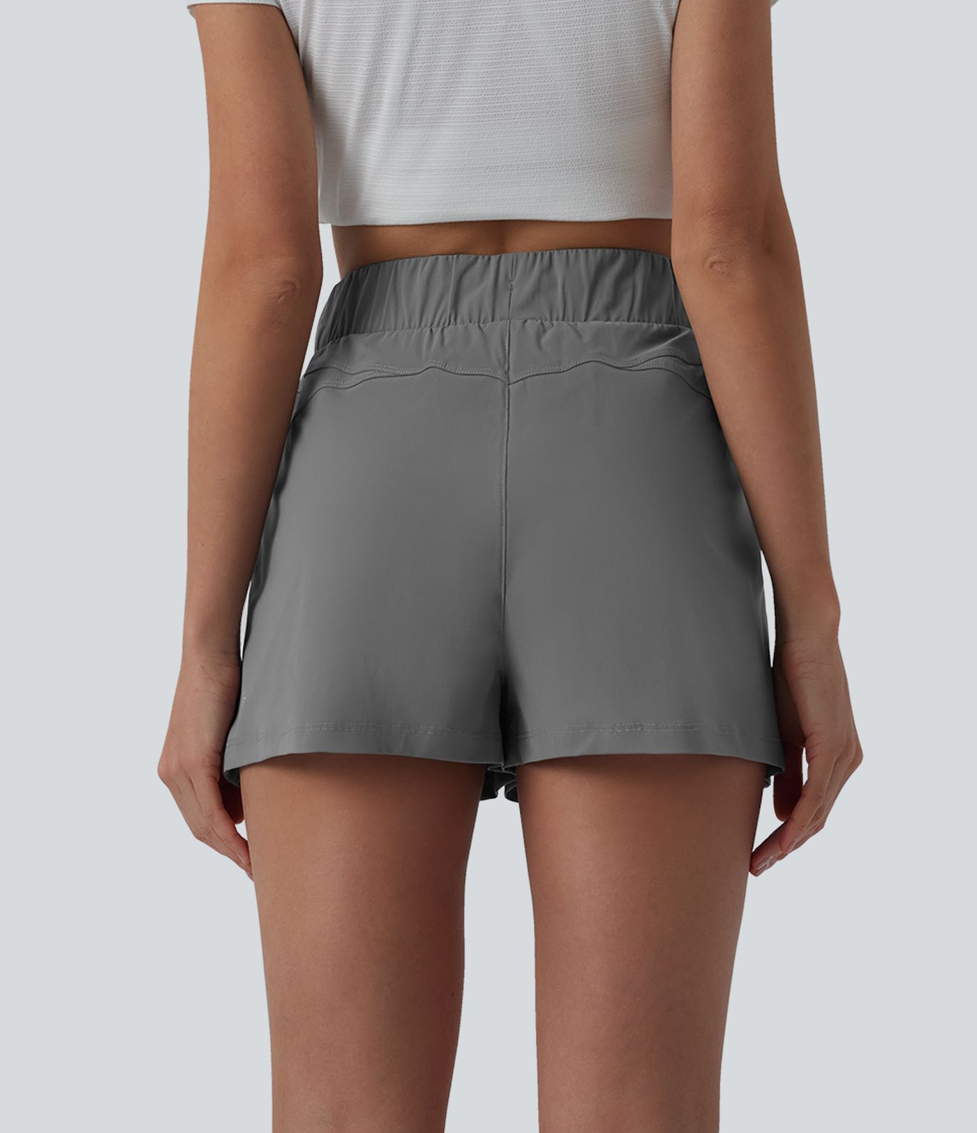 High Waisted Drawstring Quick Dry Cool Touch Running Shorts 2.5'' with Pockets-UPF40+