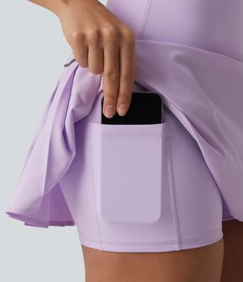 Breezeful™ Reflective High Waisted Pleated 2-in-1 Quick Dry Mini Tennis Skirt with Pockets