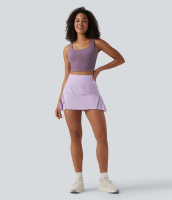 Breezeful™ Reflective High Waisted Pleated 2-in-1 Quick Dry Mini Tennis Skirt with Pockets