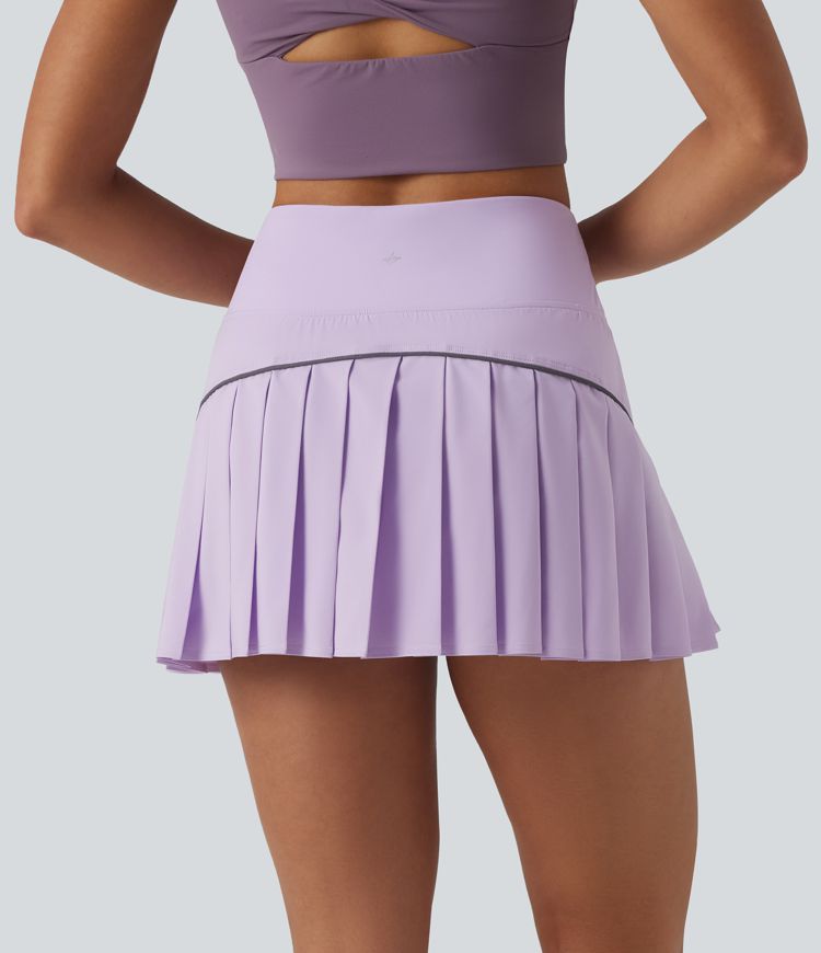 Breezeful™ Reflective High Waisted Pleated 2-in-1 Quick Dry Mini Tennis Skirt with Pockets