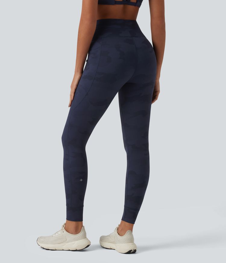 Halara UltraSculpt™ - Yoga-Leggings mit hohem Bund, Seitentaschen, Kordelzug und Camouflage-Muster