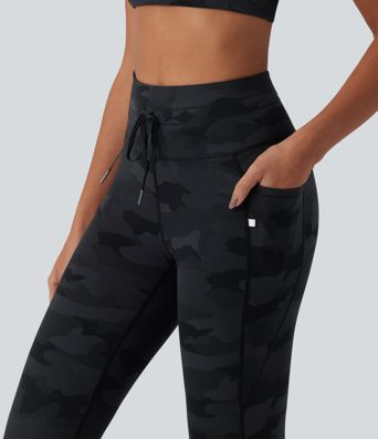 Halara UltraSculpt™ Camo Print High Waisted Drawstring Yoga Leggings with Pockets