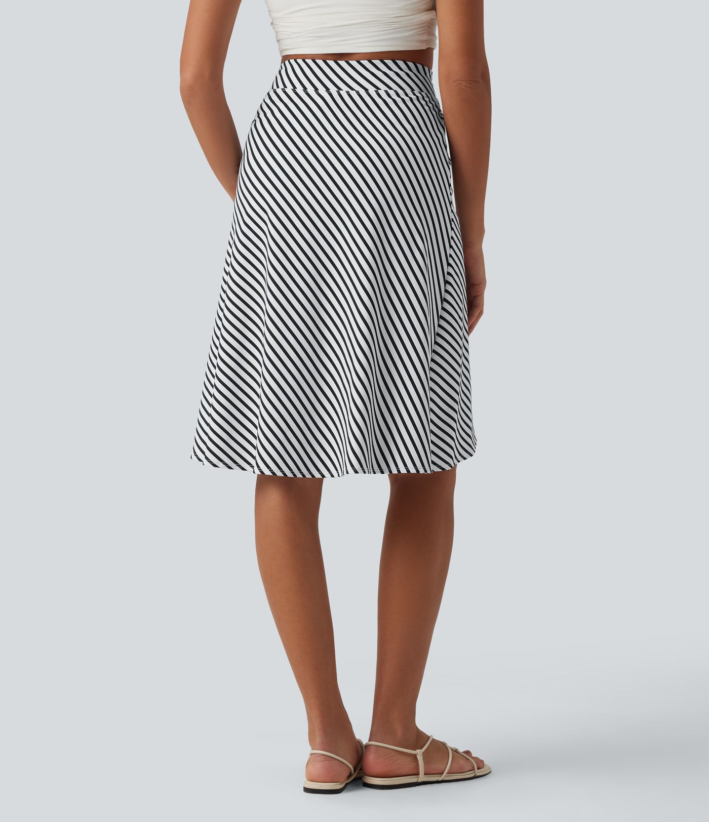 Crossover High Waisted Asymmetrical Hem Resort Skirt