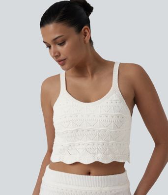 Round Neck Cropped Sweater Vest