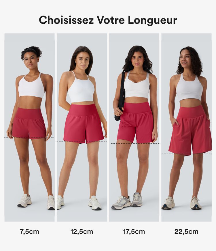 Short de yoga 2-en-1 SoftlyZero™ Airy taille super haute toucher frais 23 cm avec poches