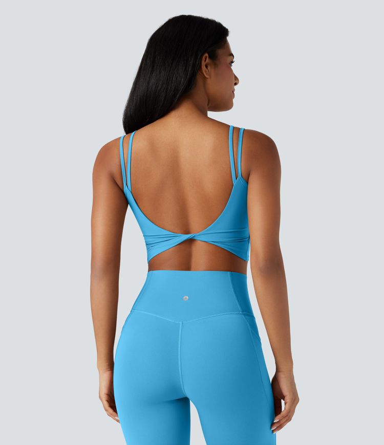 Halara UltraSculpt™ Double Straps Twisted Backless Cropped Yoga Tank Top