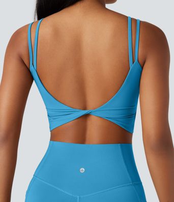 Halara UltraSculpt™ Double Straps Twisted Backless Cropped Yoga Tank Top