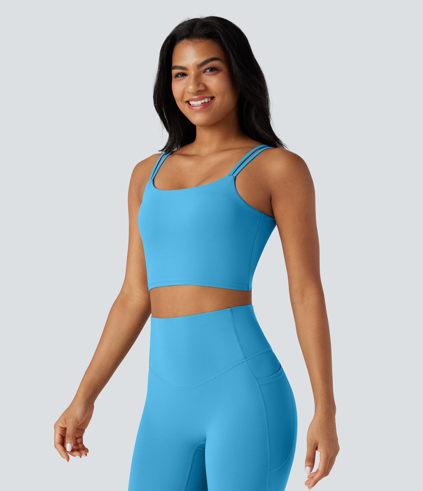 Halara UltraSculpt™ Double Straps Twisted Backless Cropped Yoga Tank Top