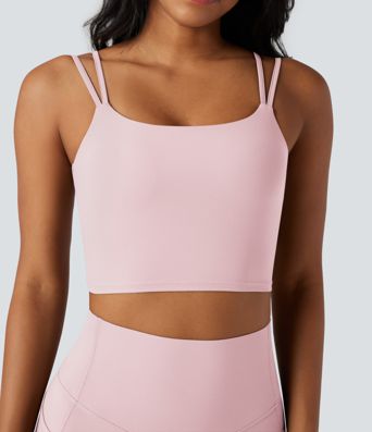 Halara UltraSculpt™ Double Straps Twisted Backless Cropped Yoga Tank Top