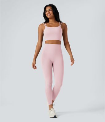 Halara UltraSculpt™ Double Straps Twisted Backless Cropped Yoga Tank Top