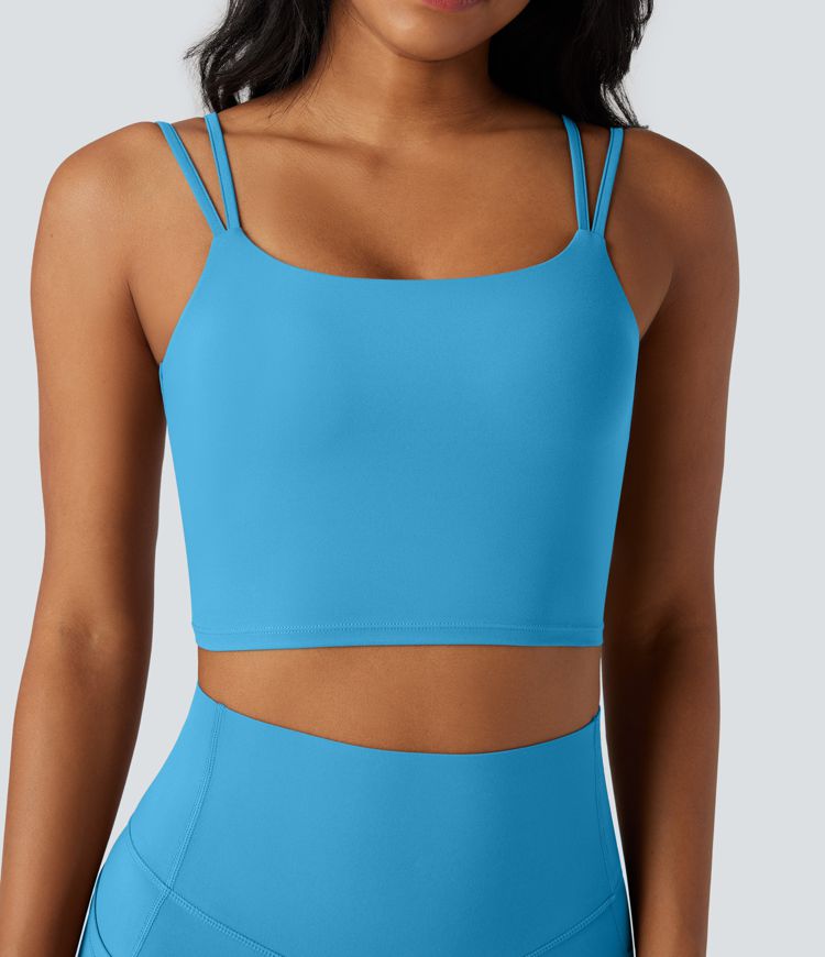 Halara UltraSculpt™ Double Straps Twisted Backless Cropped Yoga Tank Top