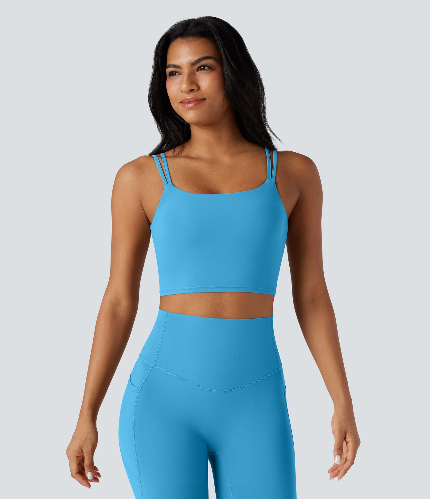 Halara UltraSculpt™ Double Straps Twisted Backless Cropped Yoga Tank Top