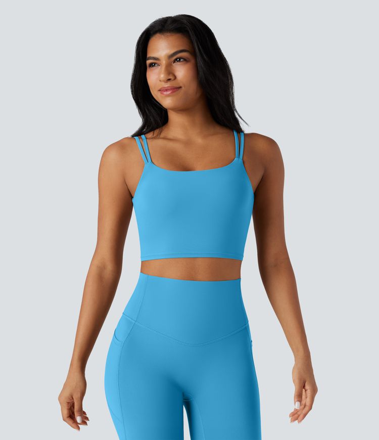 Halara UltraSculpt™ Double Straps Twisted Backless Cropped Yoga Tank Top