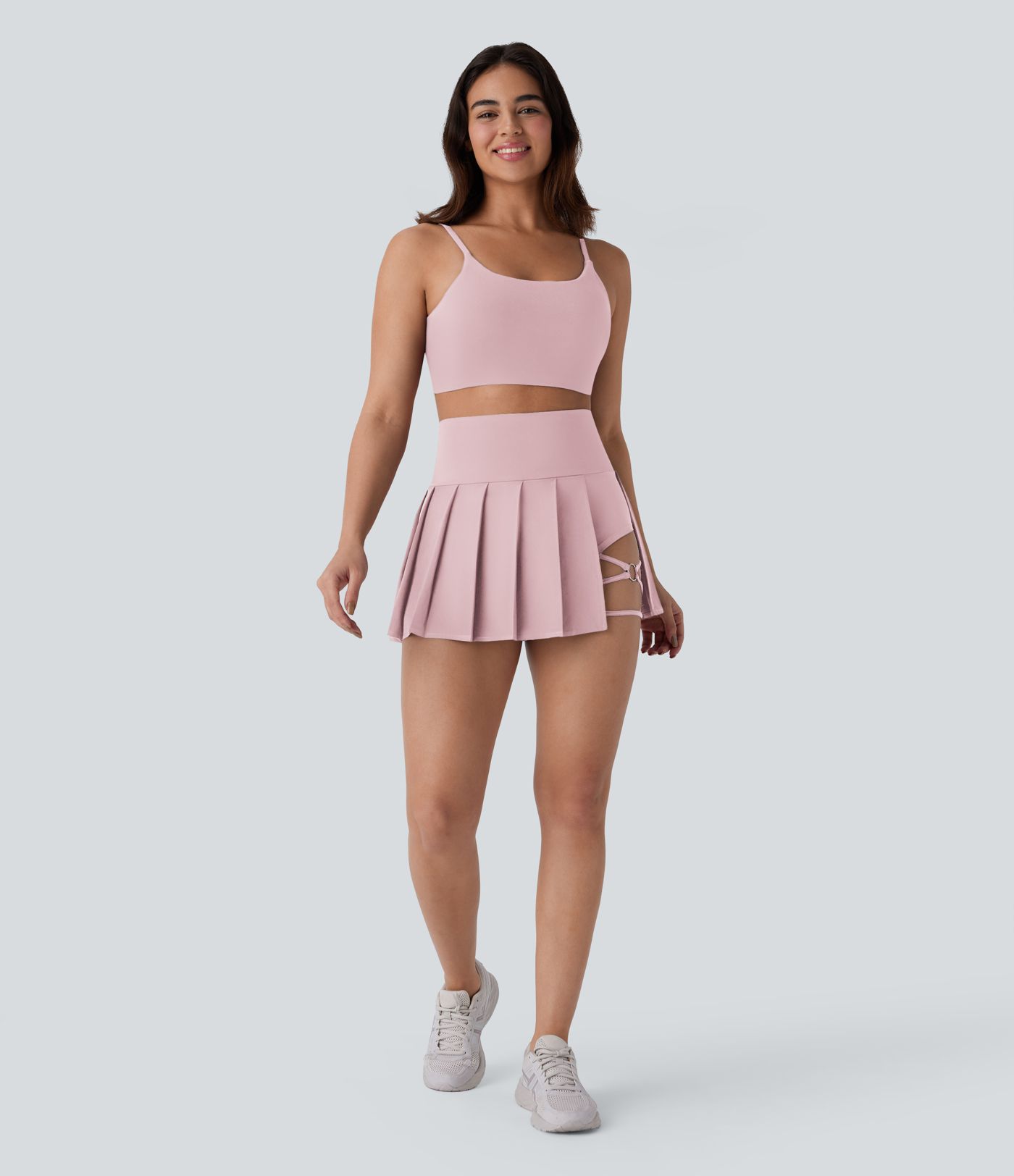 Jupe-short de danse mini Breezeful™ à taille haute, plissée, 2-en-1, avec poches latérales et arrière, ourlet asymétrique et séchage rapide