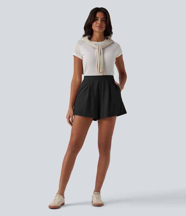 SculptKnit shorts informales de cintura alta con bolsillos