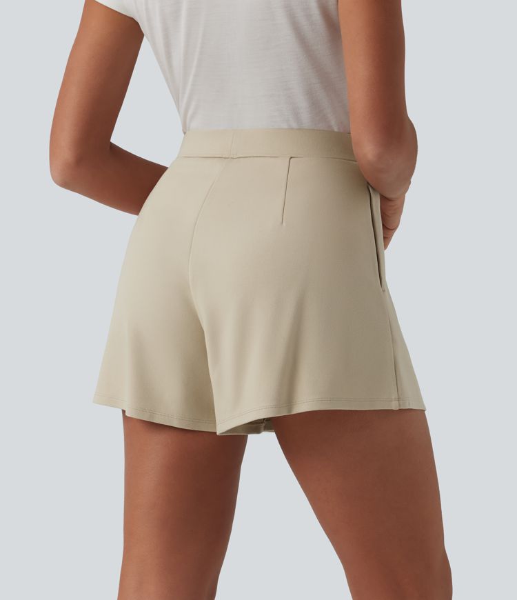 High Waisted Casual Shorts with Pockets