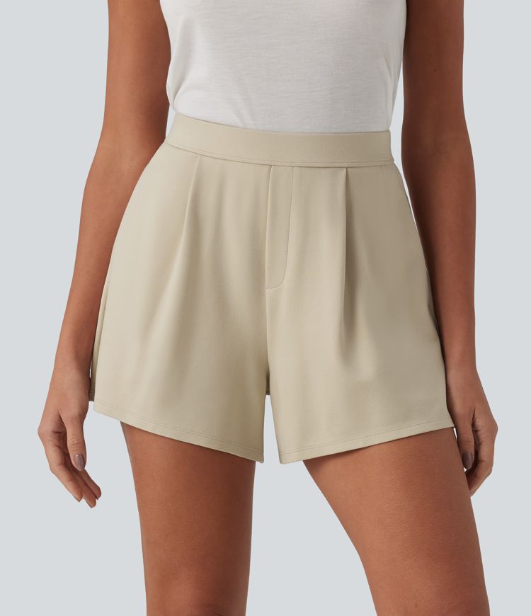 High Waisted Casual Shorts with Pockets