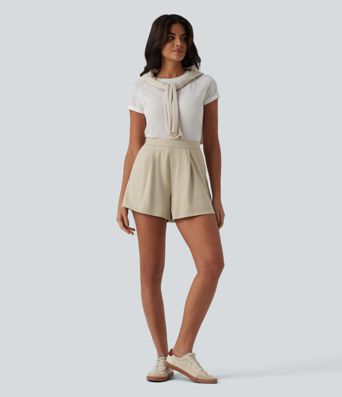 High Waisted Casual Shorts with Pockets