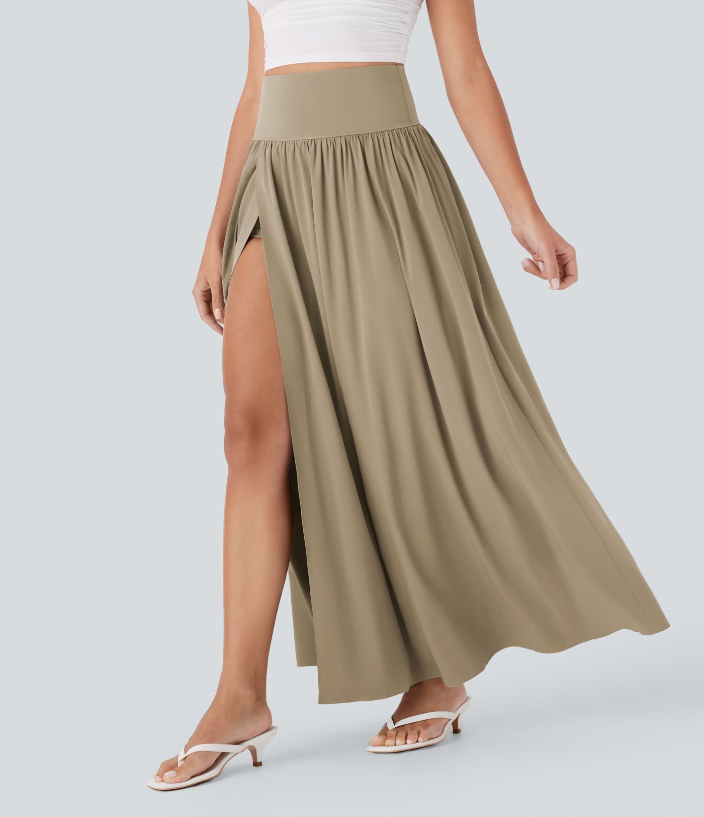 Breezeful™ High Waisted Tummy Control 2-in-1 Flowy Quick Dry Maxi Skirt