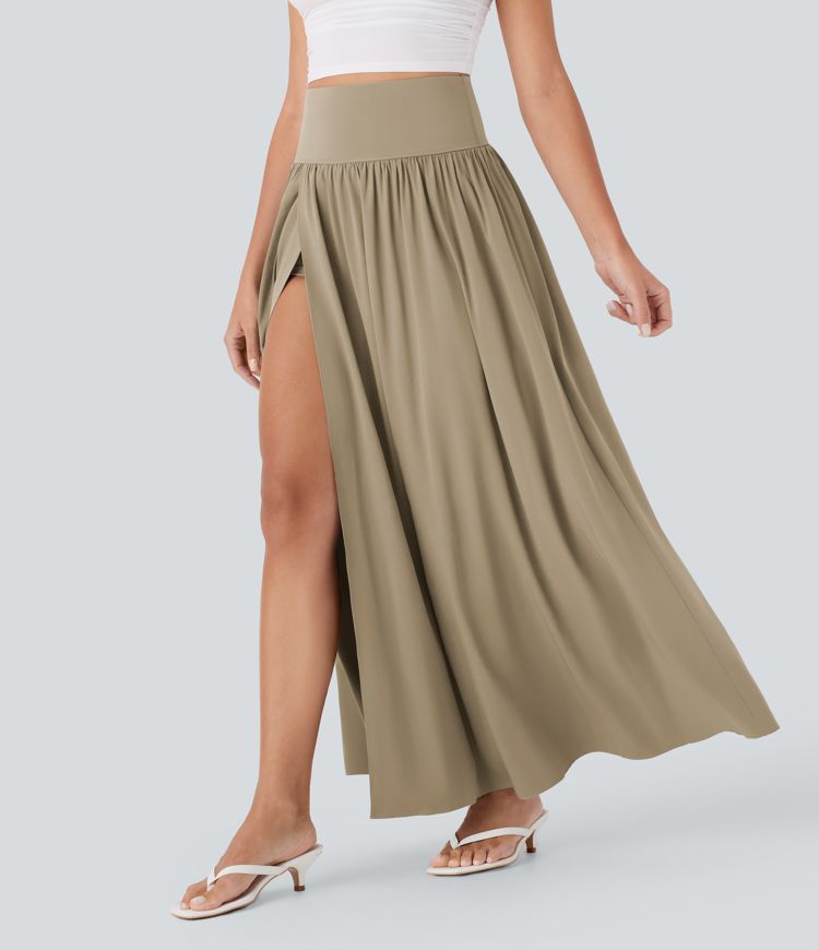 Breezeful™ High Waisted Tummy Control 2-in-1 Flowy Quick Dry Maxi Skirt