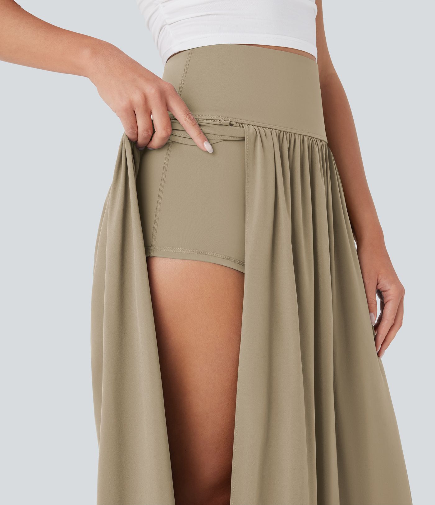 Breezeful™ High Waisted Tummy Control 2-in-1 Flowy Quick Dry Maxi Skirt