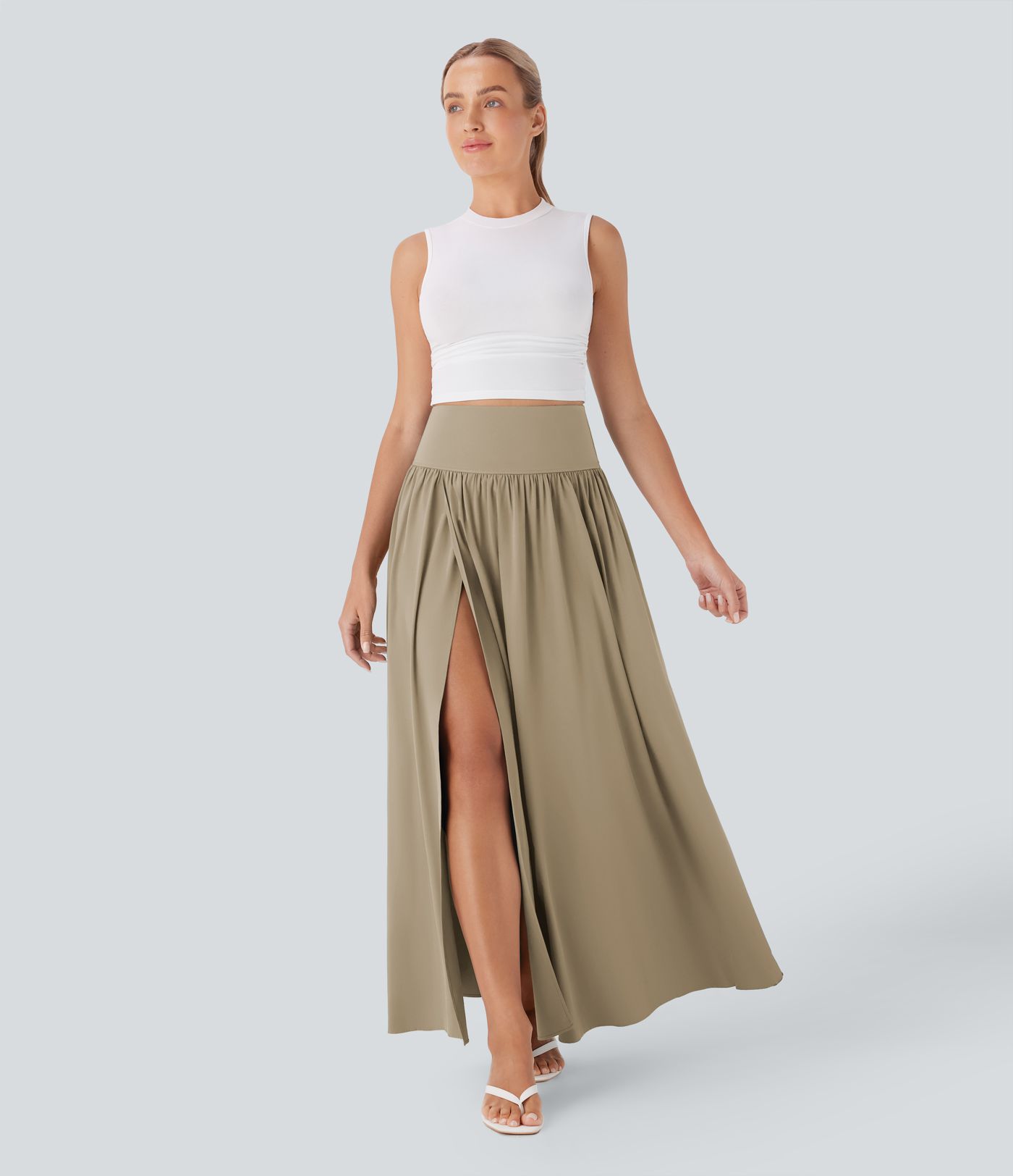 Breezeful™ High Waisted Tummy Control 2-in-1 Flowy Quick Dry Maxi Skirt