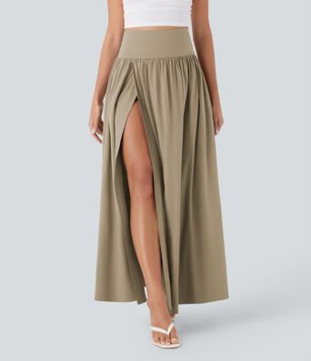 Breezeful™ High Waisted Tummy Control 2-in-1 Flowy Quick Dry Maxi Skirt
