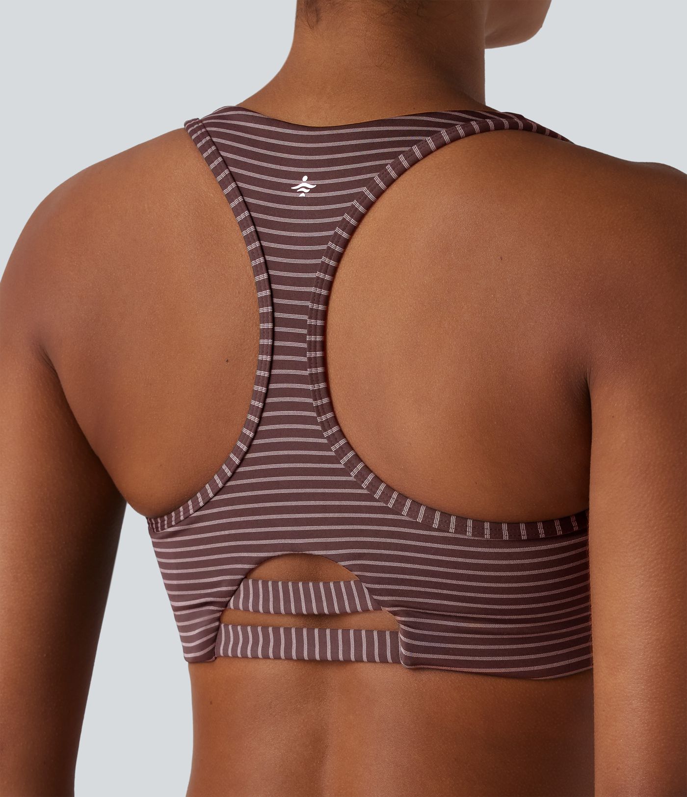 Brassière de sport d'entraînement à rayures, dos nageur (racerback), maintien moyen