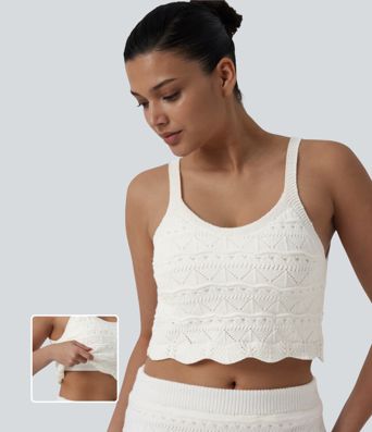 Round Neck Cropped Sweater Vest