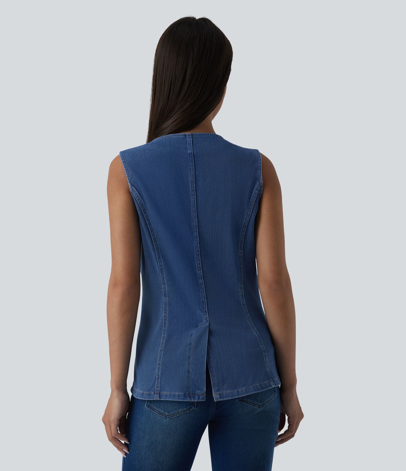 Débardeur denim Halara Flex™ col rond