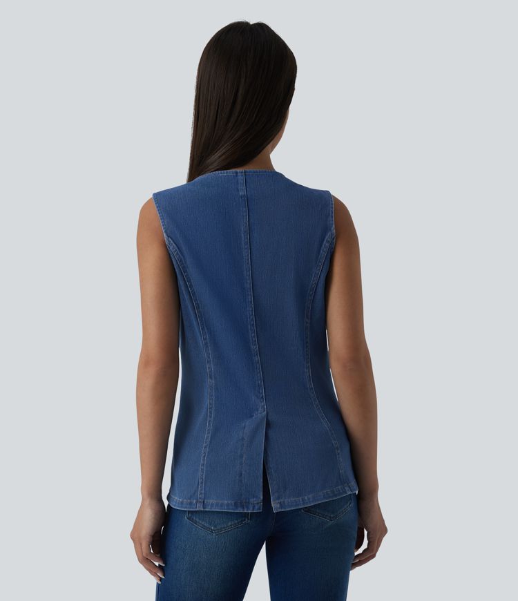 Débardeur denim Halara Flex™ col rond