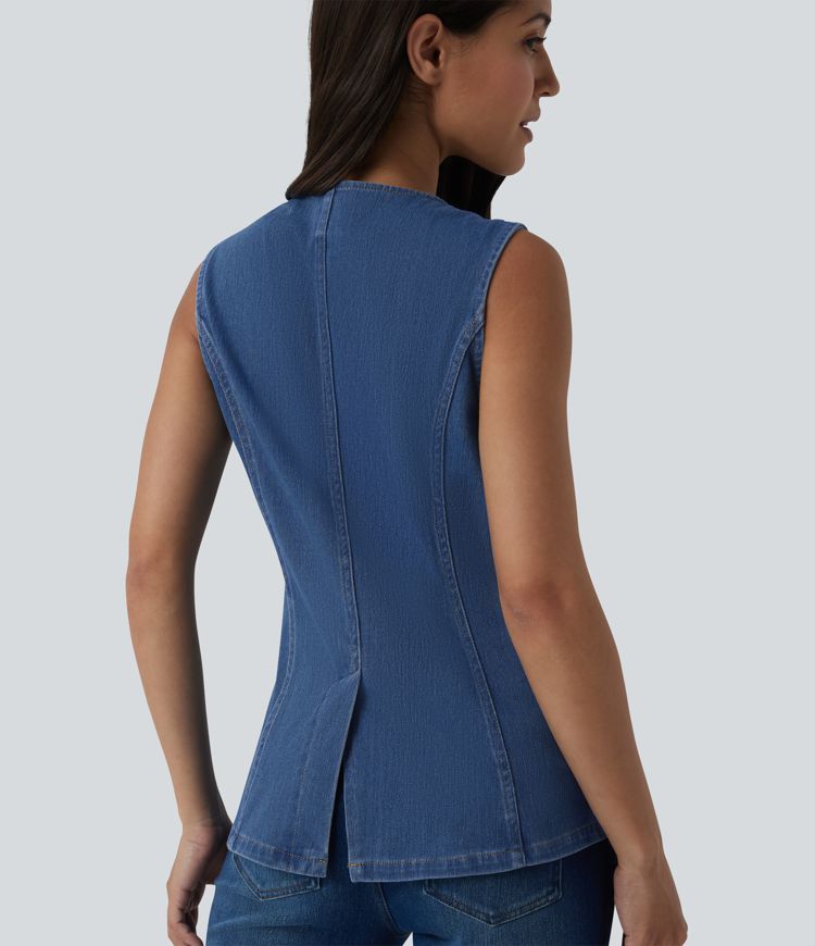 Débardeur denim Halara Flex™ col rond