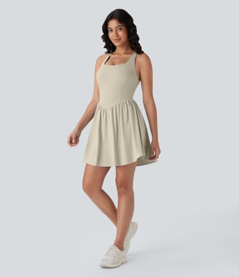 Breezeful™ Corset 2-in-1 Pocket Mini Quick Dry Flowy Pickleball Active Dress-Longer Legnth