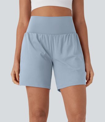 Softlyzero™ Luftige Yoga-Shorts mit höherem Bund, 2-in-1, Cool Touch, 7 Zoll mit Taschen