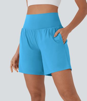 Softlyzero™ Airy Super High Waisted 2-in-1  Yoga Shorts 7" with Pockets