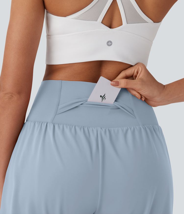 Softlyzero™ Luftige Yoga-Shorts mit höherem Bund, 2-in-1, Cool Touch, 7 Zoll mit Taschen