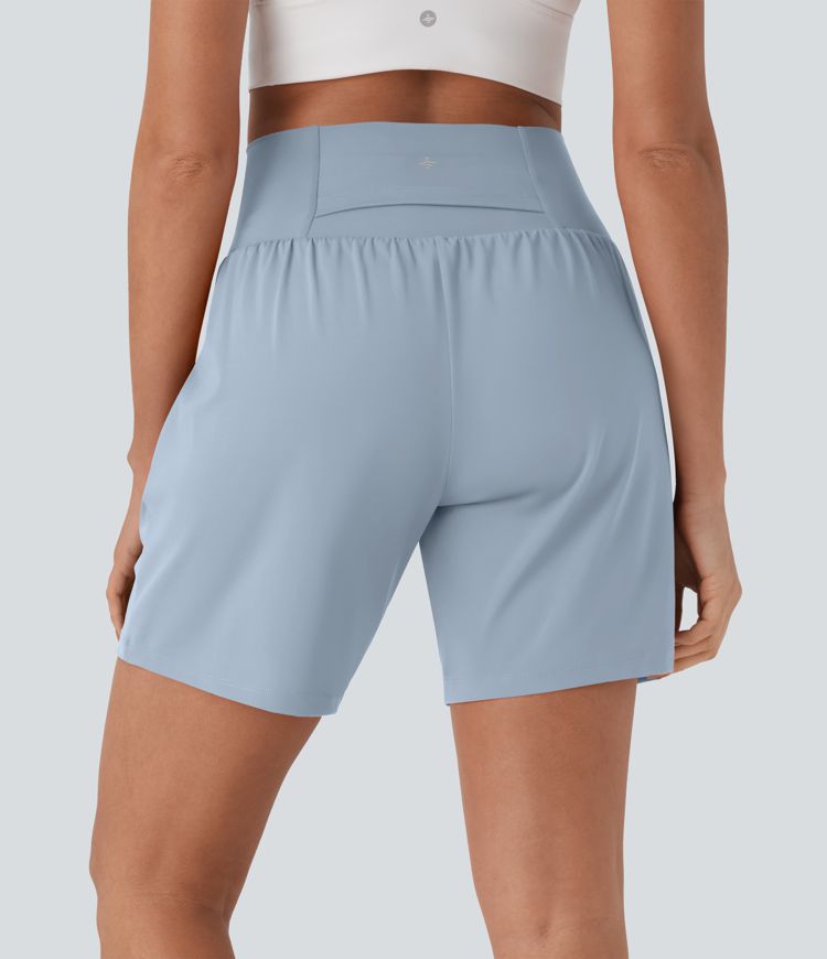 Softlyzero™ Luftige Yoga-Shorts mit höherem Bund, 2-in-1, Cool Touch, 7 Zoll mit Taschen