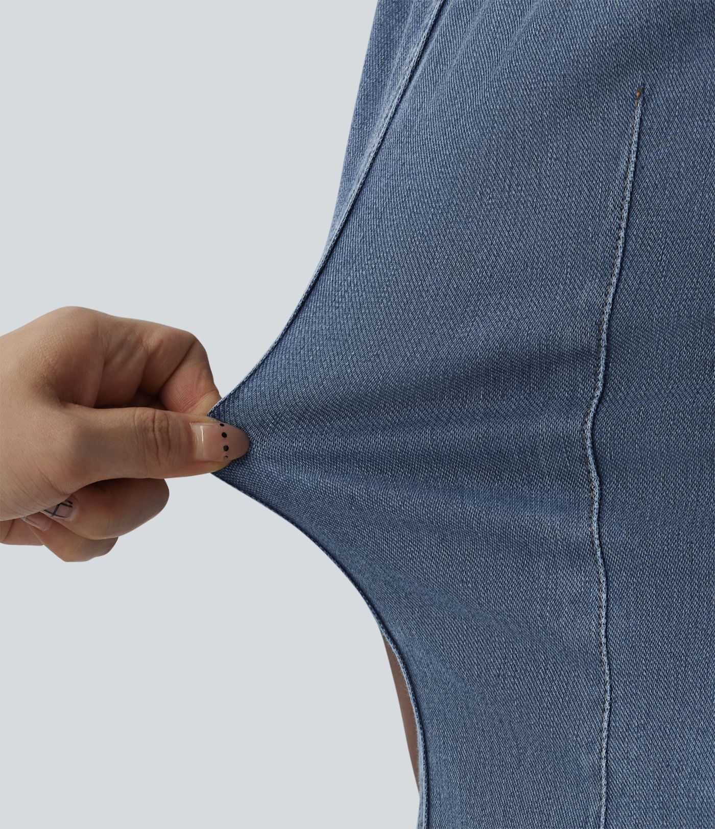 Halara Flex™ Chemise casual sans manches en jean col V