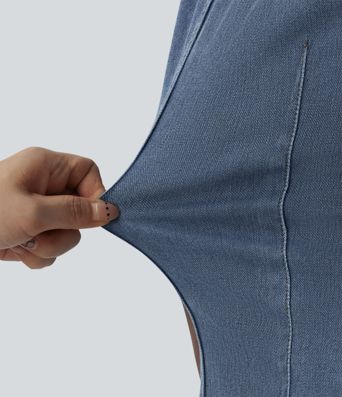 Halara Flex™ Chemise casual sans manches en jean col V